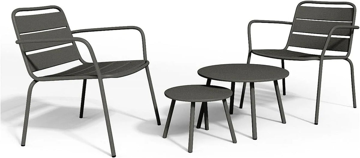 Salon de jardin et ensemble lounge — MIRMANDE, en métal, anthracite