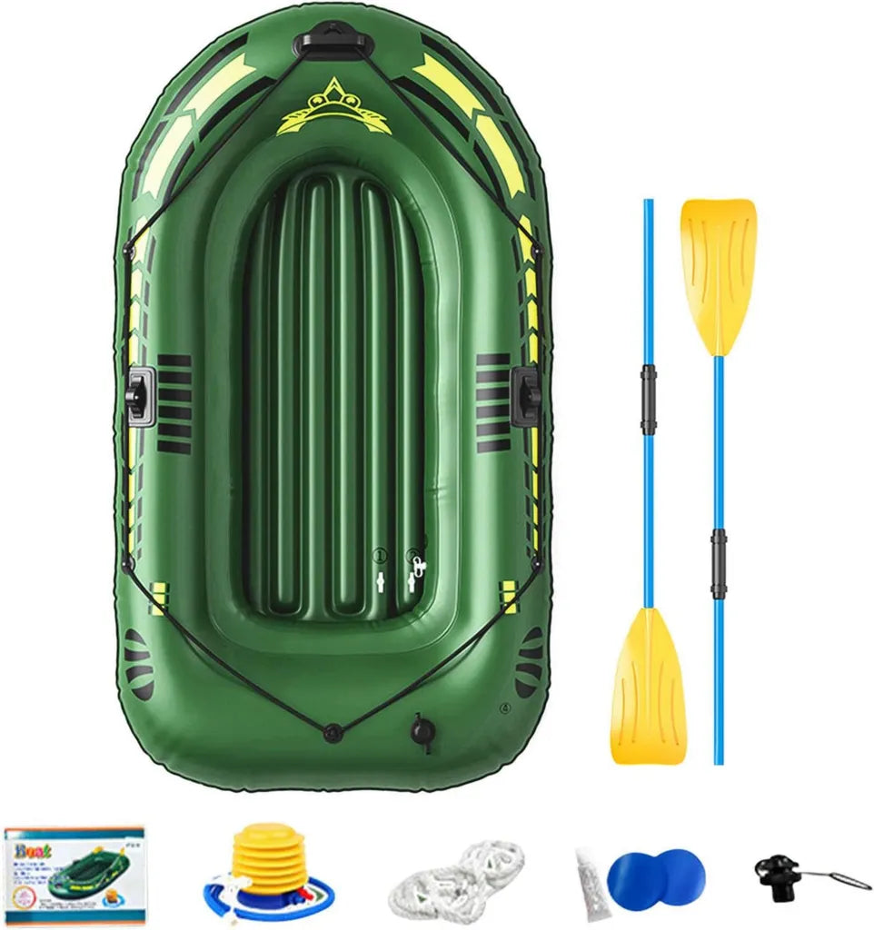 Kayak Gonflable pour Adultes - Ensemble Complet avec Rames, Pompe et Kit de Réparation pour Pêche et Loisirs en Eau Douce