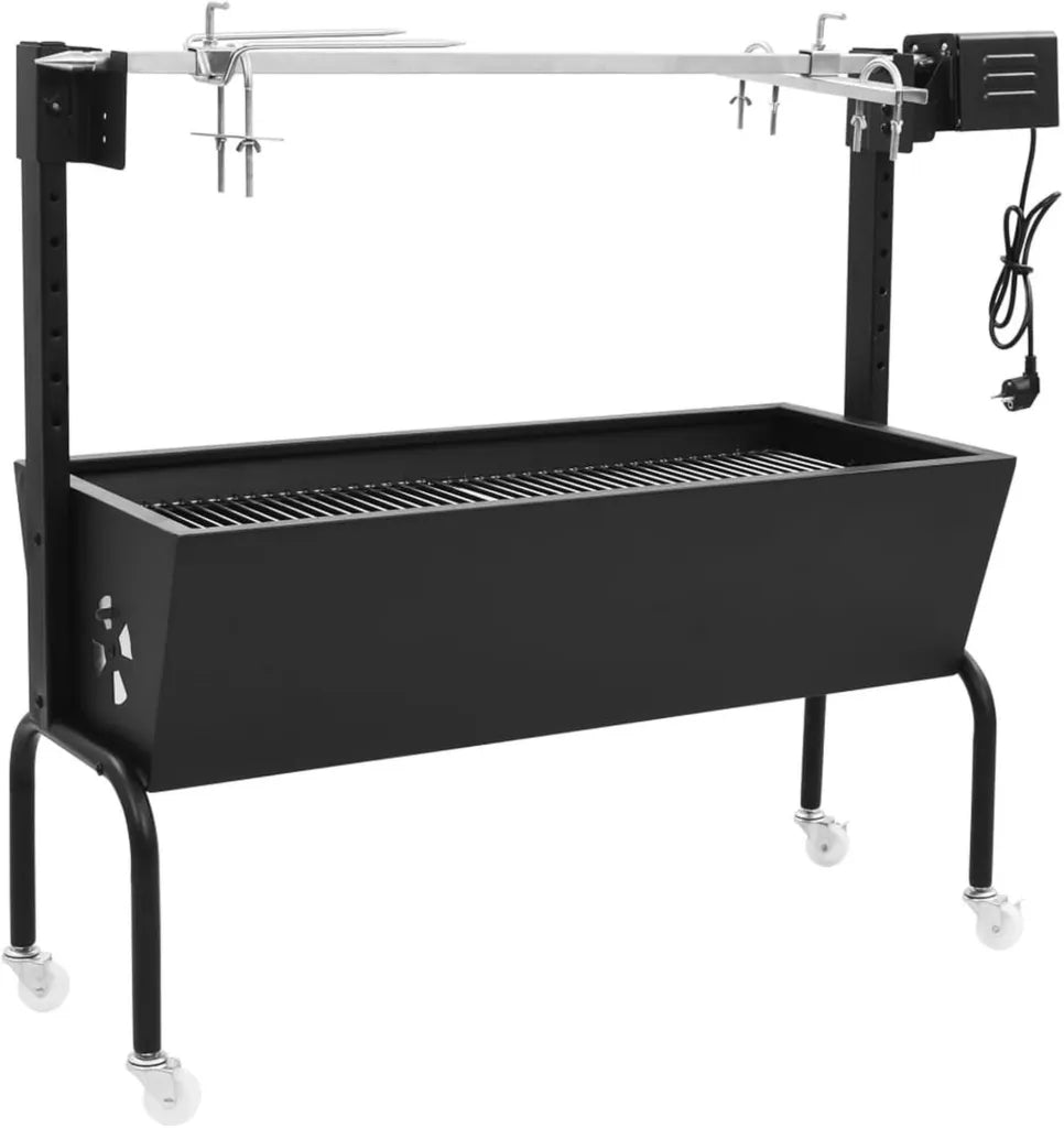 Rôtissoire Électrique Homgoday en Acier Inoxydable pour Barbecue Extérieur, Fumoir à Charbon pour Viande, Poisson et Fromage