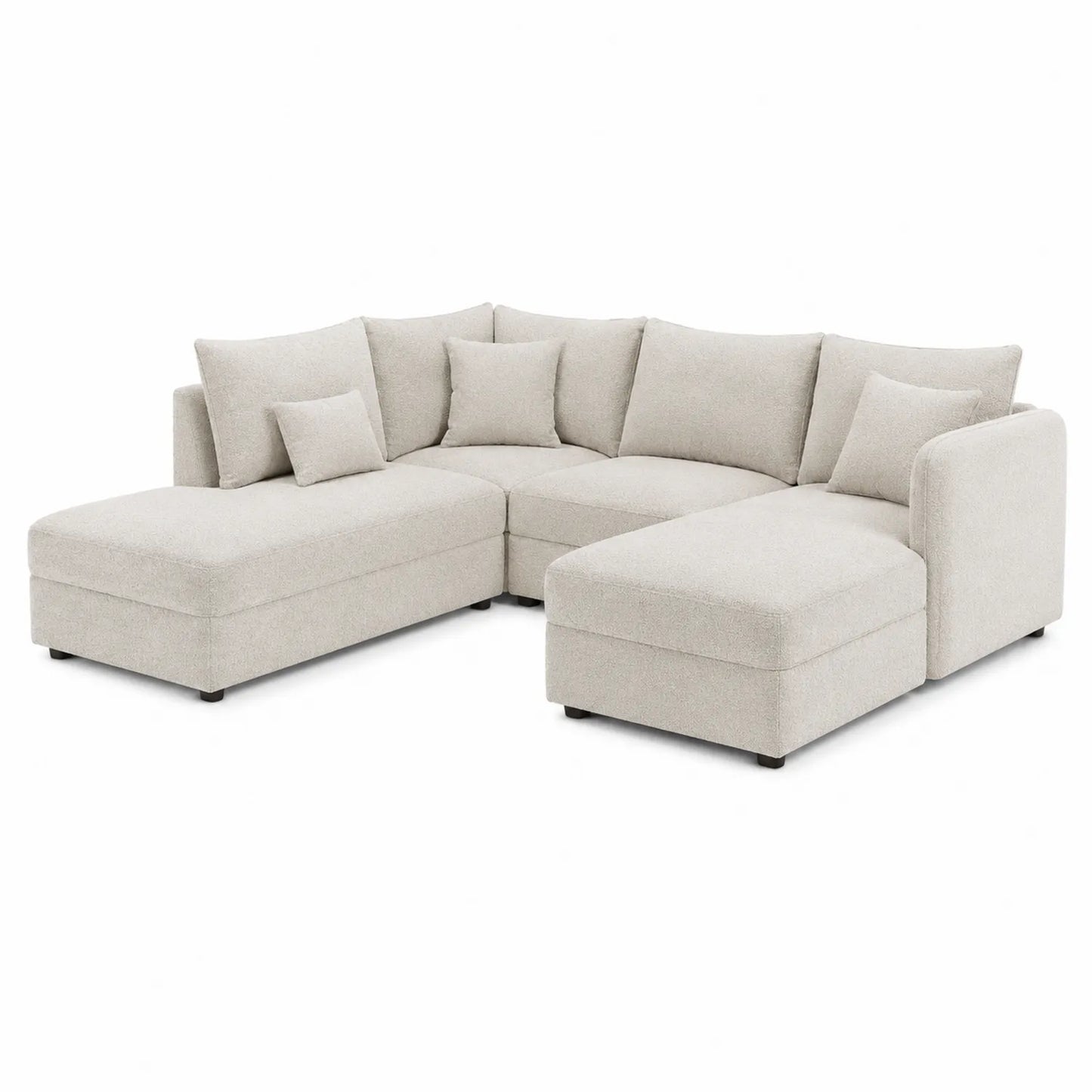 Canapé d'angle en tissu beige