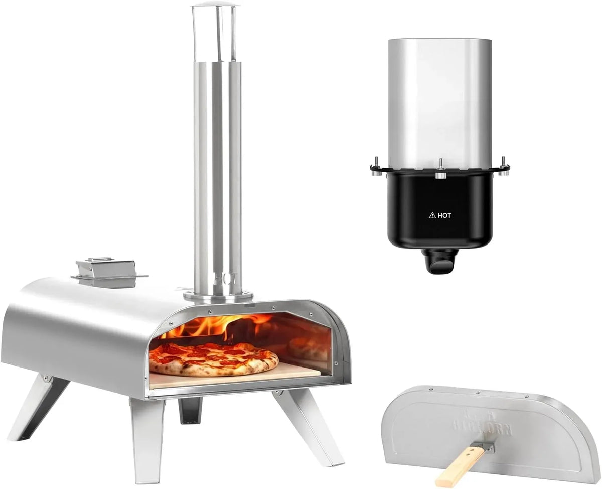 Four électrique à pizza, BIGHORN, portable, acier inoxydable, Pierre à Pizza,housette inclus