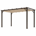 Pergola rectangulaire en aluminium et polyester Beige 3x4m
