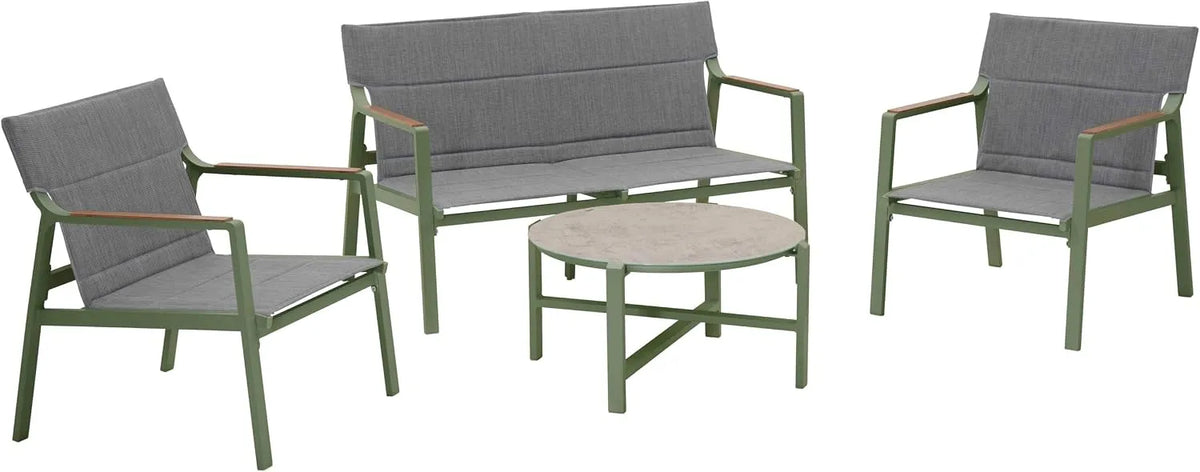 Salon de jardin et ensemble lounge — en aluminium, 4 Places, vert