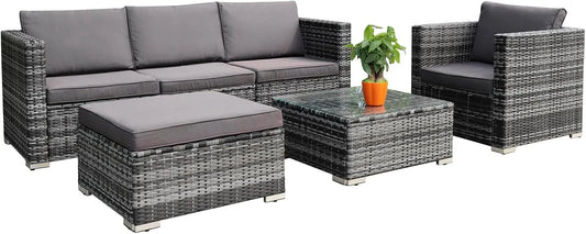 Ensemble de meubles de jardin lounge pour 1 à 7 – avec coussins, gris