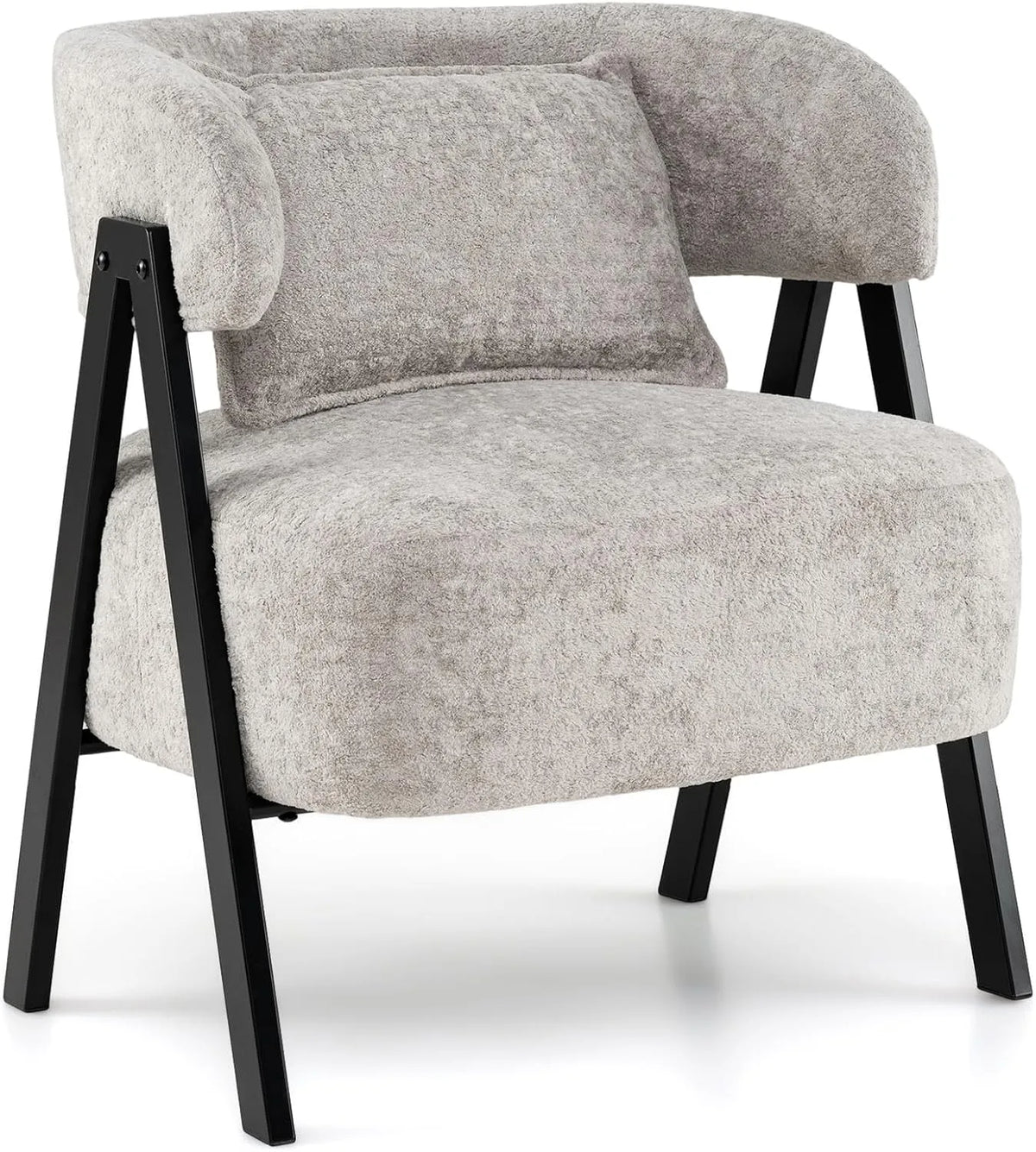 COSTWAY Canapé: en métal, avec coussins, gris