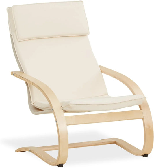 Homestyle4u 2404 Fauteuil et chaise rembourrée de relaxation: avec accoudoirs, beige