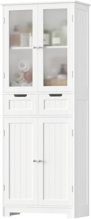 Armoire de rangement — en bois, avec rangement, avec tiroirs, blanc