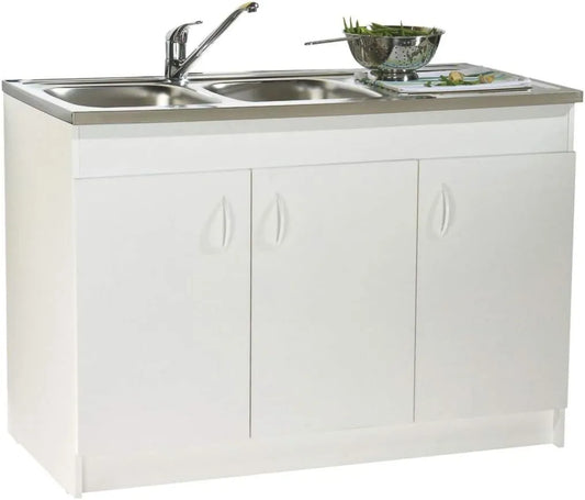 Meuble sous évier et meuble de cuisine avec évier Sim'NF 3 portes 1400 mm Néova