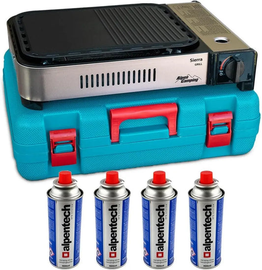 Grill à Gaz Portable ALPEN 2100W avec Allumage Piézo et Accessoires Complets