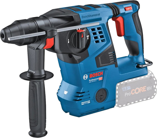 Bosch Professional 18V System Perforateur burineur pour percer avec percussion et travailler au burin sans-fil GBH 18V-28 C avec poignée