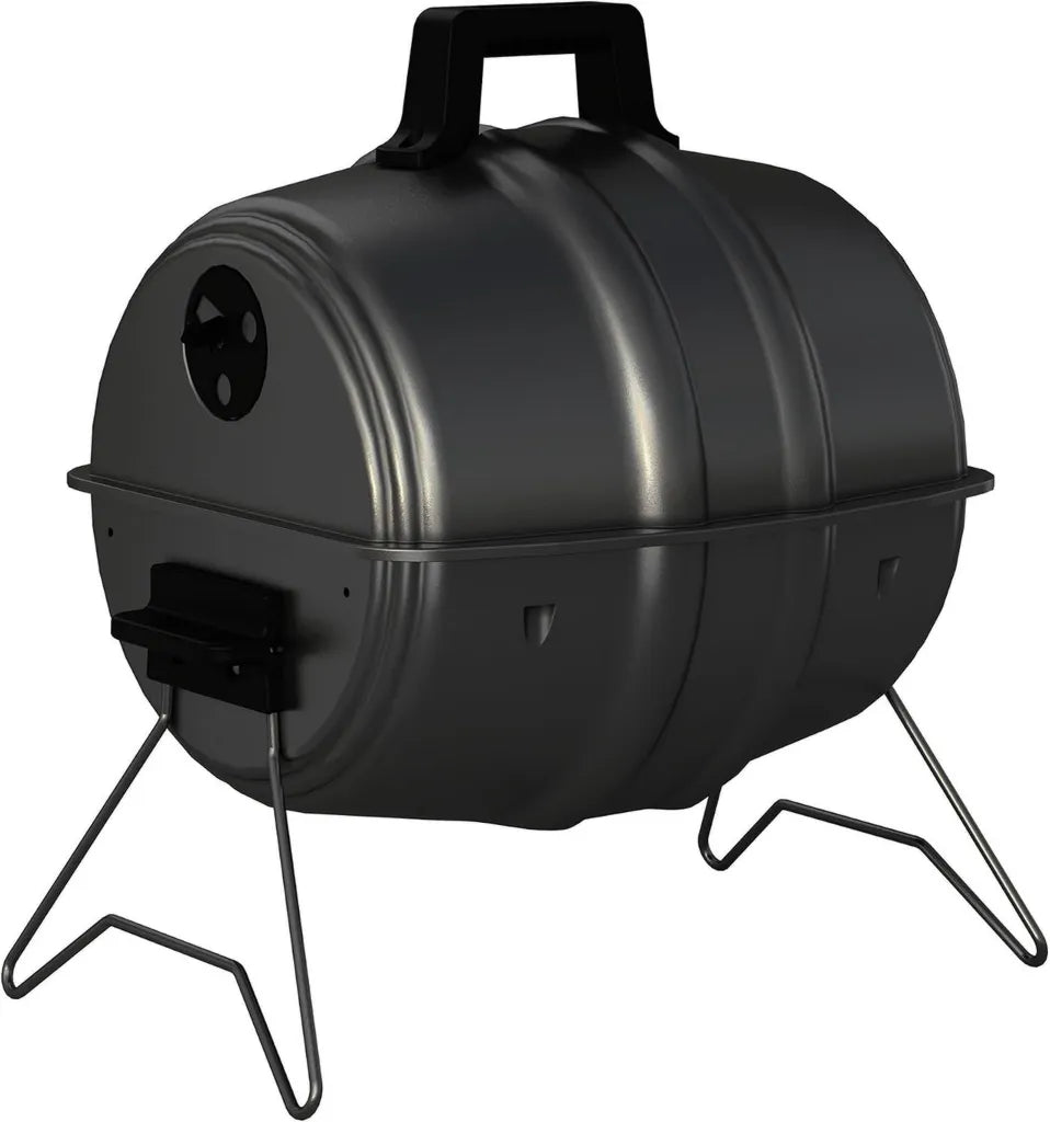 Barbecue au Charbon Portable avec Couvercle Résistant, 470 cm², Noir
