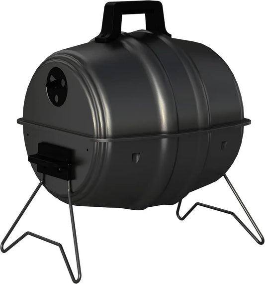 Barbecue au Charbon Portable avec Couvercle Résistant, 470 cm², Noir