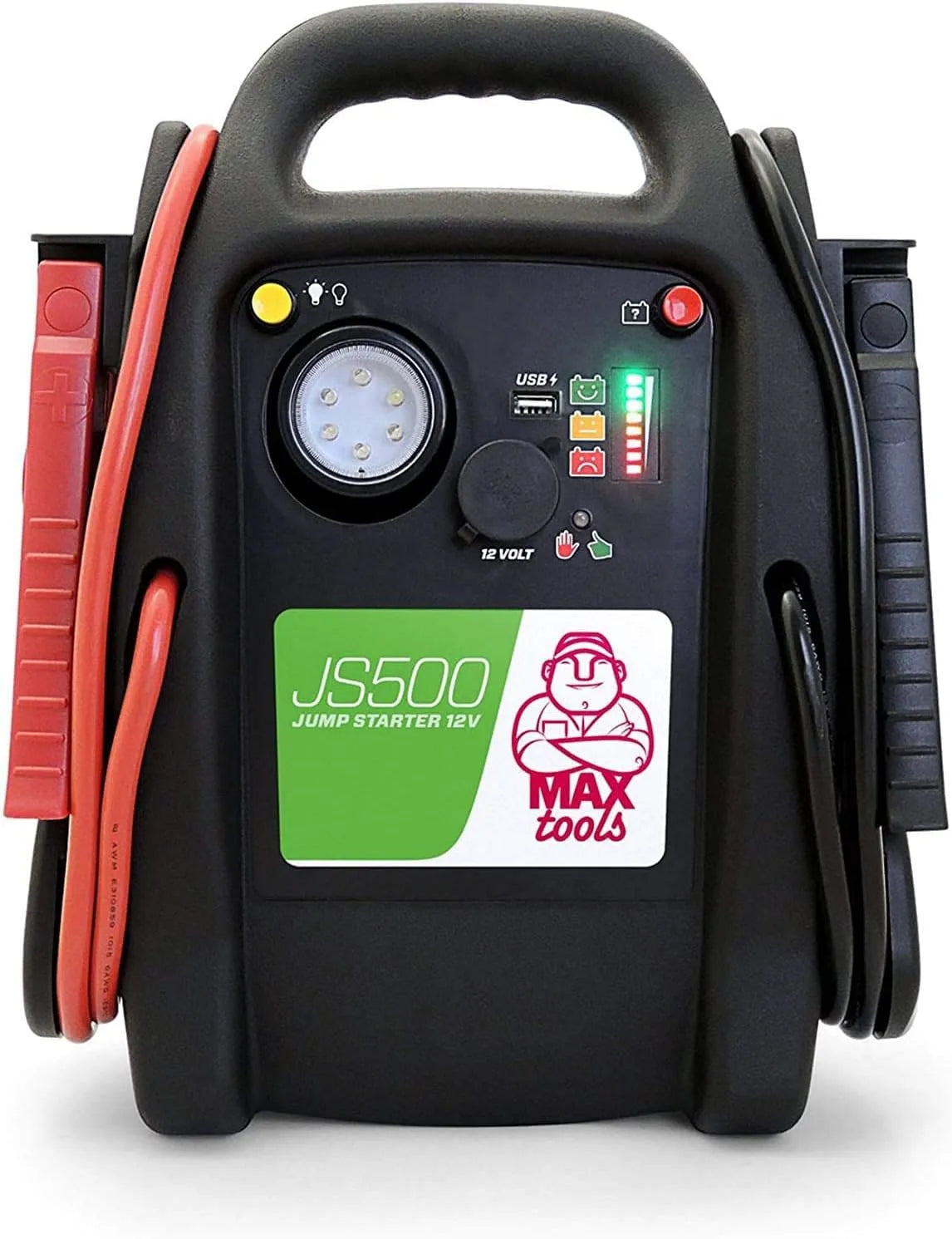 MAXTOOLS JS500 Booster de démarrage automobile et démarreur de batterie, 22 Ah, 12V, 2200 A