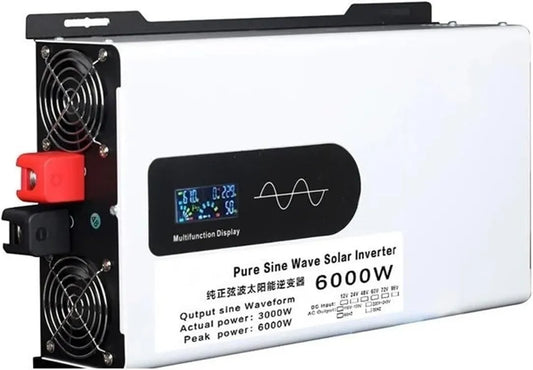 Convertisseur CC-CA et convertisseur de tension, 6000 W, 6 KW, pour installation solaire hors réseau, alimentation solaire, 12 V, 24 V