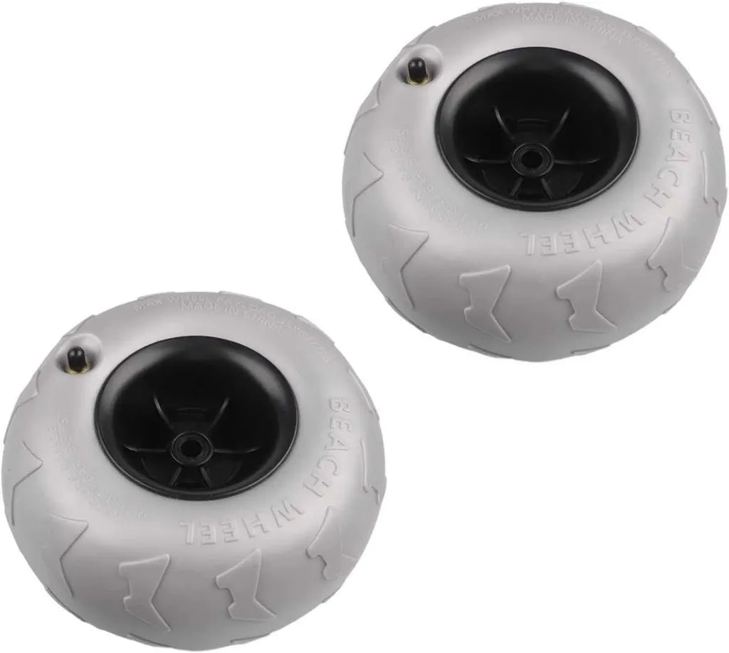 Paire de roues de ballon en PVC résistantes au sable pour chariot de plage et kayak