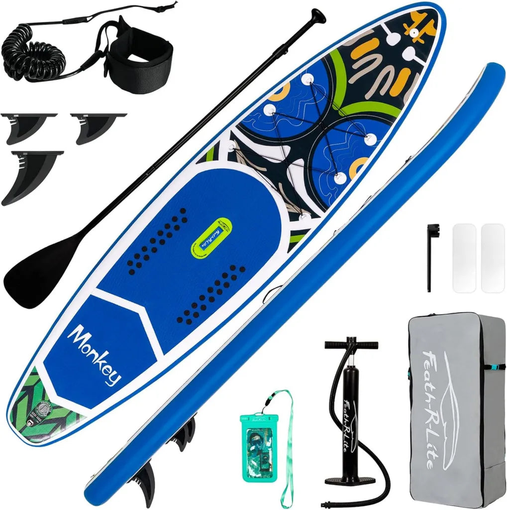 Planche de Surf Gonflable FunWater avec Accessoires Complets: Pagaie, Pompe, Sac à Dos, Laisse et Étui Étanche
