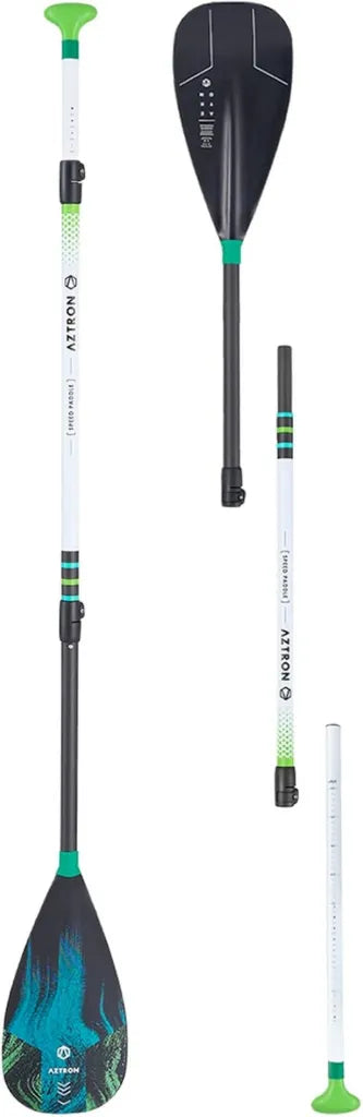 Pagaie SUP Hybride Carbone Aztron Speed pour Adultes, Noir et Argent, Taille L