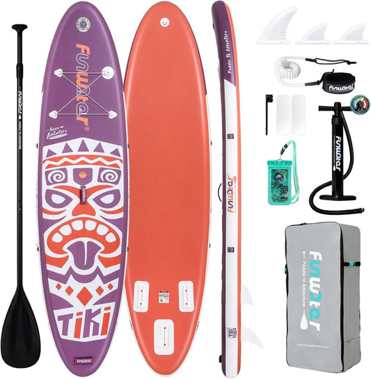 FunWater Planche à Pagaie Gonflable de Haute Qualité avec Kit Complet, Stabilité et Antidérapante pour Tous Niveaux