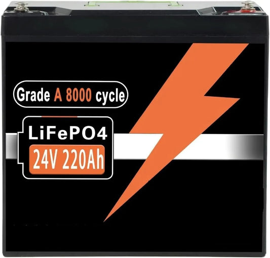 LiFePO4 Batterie lithium LiFePO4 et batterie solaire à décharge profonde, 220Ah, 24V