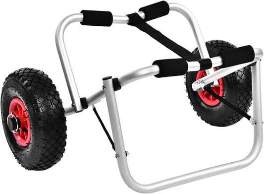 Chariot de Transport en Aluminium pour Kayak avec Roues 10 Pouces, Charge 80 kg