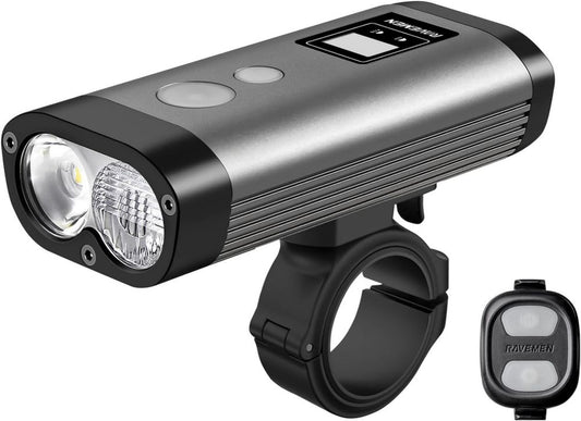 Lampe Vélo RAVEMEN PR2000 2000 Lumens, Éclairage Avant Cyclisme Étanche IPX8 avec Télécommande