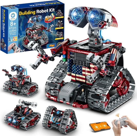 Robot Télécommandé 4-en-1 pour Enfants - Jouet de Construction Programmable, Idéal Cadeau pour 8 à 12 Ans