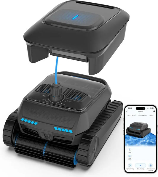 Aspirateur Intelligent de Piscine sans Fil, Nettoyage Complet pour Fonds et Murs, Capacité jusqu'à 300m²