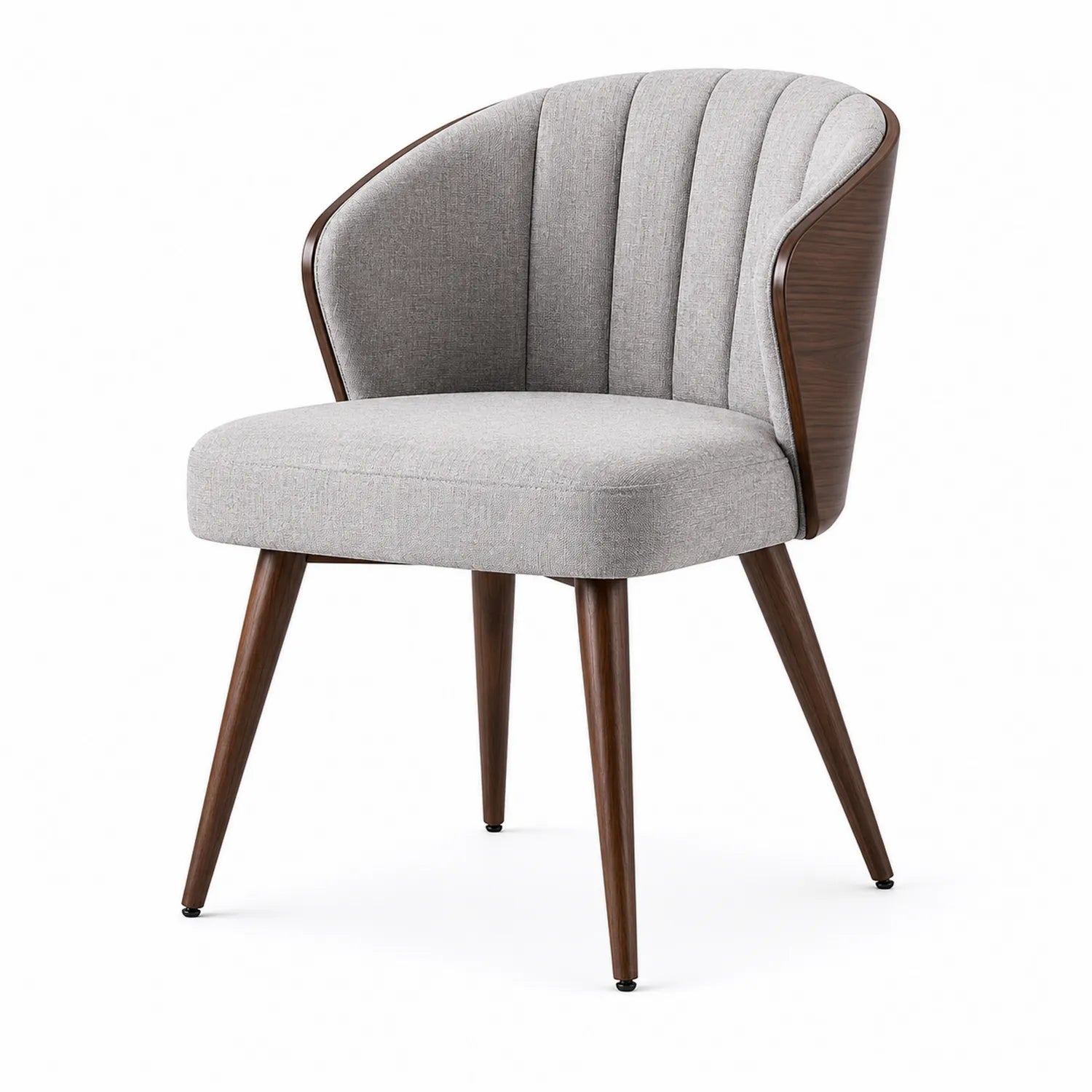 Chaise en tissu polyester gris avec pieds en bois