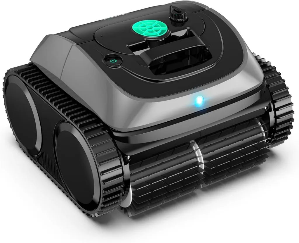 Robot de Piscine WYBOT C1-Plus sans Fil pour Piscines Ent. & Hors Sol - Nettoyage Complet 4-en-1, 160min/160m², Navigation Intelligente, Appli - Gris Foncé et Vert