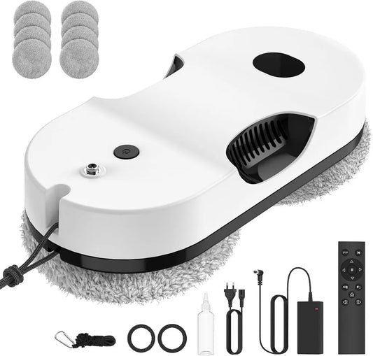 Robot Lave-Vitre WIWOLER 6000Pa, Nettoyage Automatique avec Pulvérisation et Télécommande