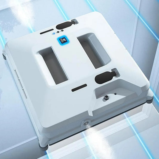 Robot lave-vitres automatique avec pulvérisation double, 3000Pa, télécommande, 3 modes, nettoyage sec et humide, blanc