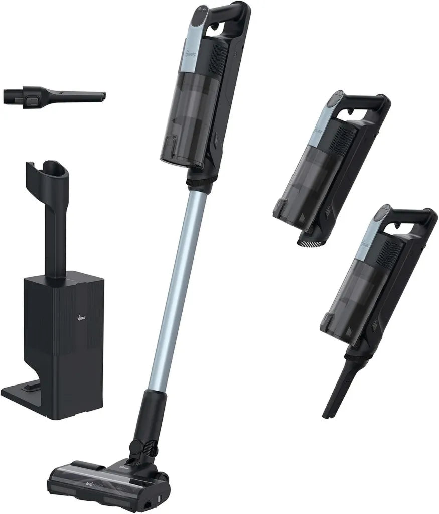 Aspirateur Sans Fil Hoover HF350HP avec Vidage Automatique et Station de Charge, Autonomie jusqu'à 60 Minutes, Filtre HEPA13, Nettoyage Anti-Torsion