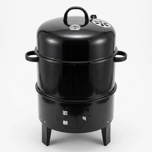 Fumoir Barbecue à Charbon 3 en 1 pour Jardin, Noir