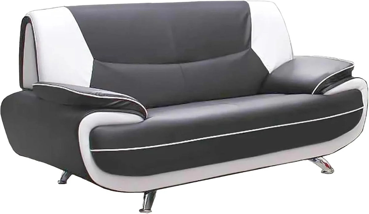 Canapé: MUZA, en cuir, 2 Places, gris