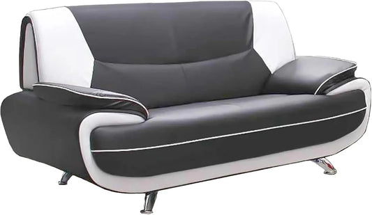 Canapé: MUZA, en cuir, 2 Places, gris