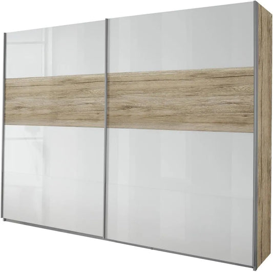 Armoire de rangement – 2 portes, 210 × 62 cm, 226 cm, blanc
