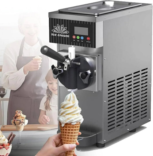 Machine à Glace, 450 W, professionnel, gris, Machine Verticale à Cornets de Glace