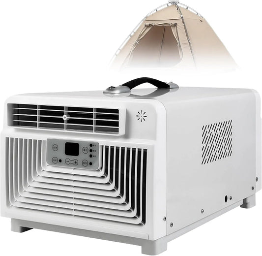 Climatiseur 3-en-1, 280 W, 45 dB, silencieux, camping, 2700 BTU, 280W Basse Consommation, Mini Climatiseur à Compresseur, Caravane & Bureau à Domicile
