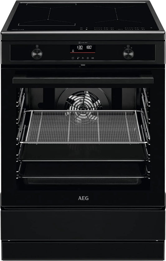 AEG CIB6499APB Cuisinière avec four, 60 cm, tactile, verrouillage, gril, Hob2Hood, Pyrolyse - Autonettoyage, SoftClosing, Ecran avec Horloge, Sécurité