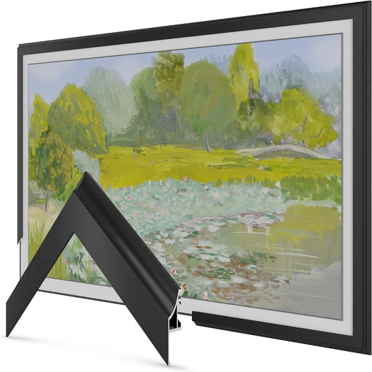 Samsung Smart TV, 32 pouces, téléviseur, compatible avec cadre TV 2021-2024, Deco Cadre TV en alliage, Lunette noire anodisée compatible uniquement