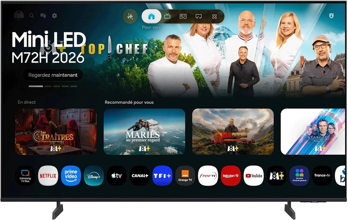 Samsung M72H Smart TV, 43 pouces, téléviseur, 4K UHD, Mini LED, AI Football Mode, Vision AI Companion, Sports, Cinéma et Gaming, Samsung TV Plus