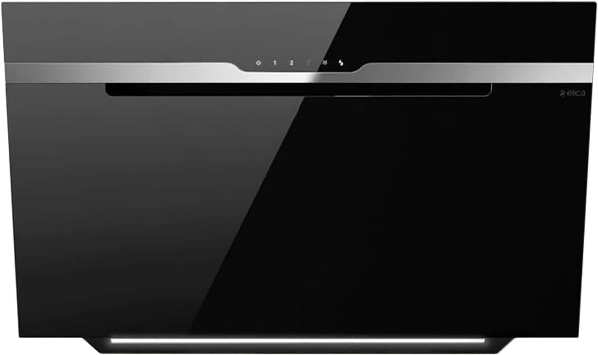 Hotte aspirante BL, 90 PRF0147732, hotte de cuisine, installation murale, acier inoxydable, noir, ELICA MAJESTIC NO DRIP BL