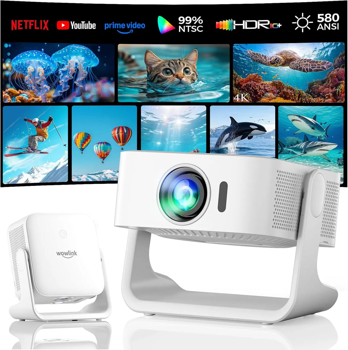 Smart TV 1080P, téléviseur, 4K UHD, HDR, Wi-Fi, Bluetooth, effet 3D, blanc, Built-in Smart OS & Apps & Dual Speakers, HDR10+, 3D Sound, 1080P Native