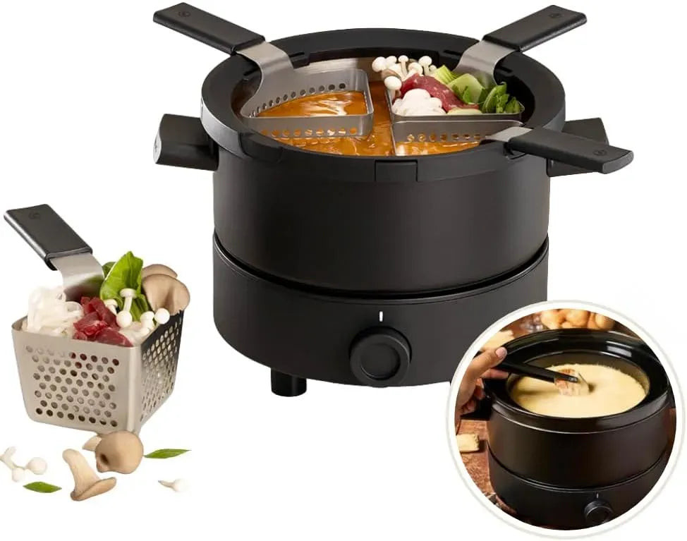 3-en-1 Fondue, 1,5 L, pour fromage, Appareil, Fondussimo Evolution Fondue Électrique