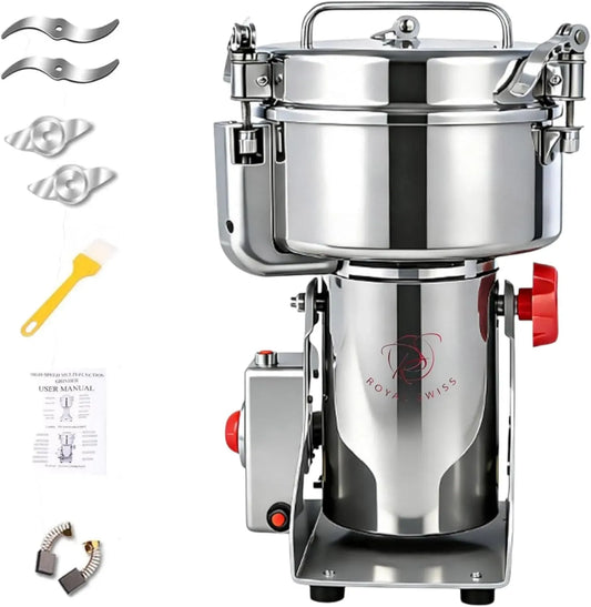 Moulin, 3000 W, 1000 g, minuteur, acier inoxydable, Royal