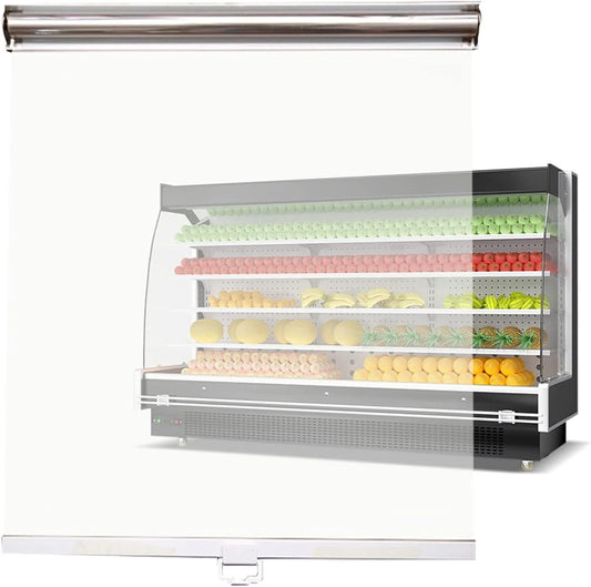 Réfrigérateur, 90 x 150 cm, Store enrouleur en plastique transparent pour vitrine de légumes de supermarché, store de séparation avec poignée