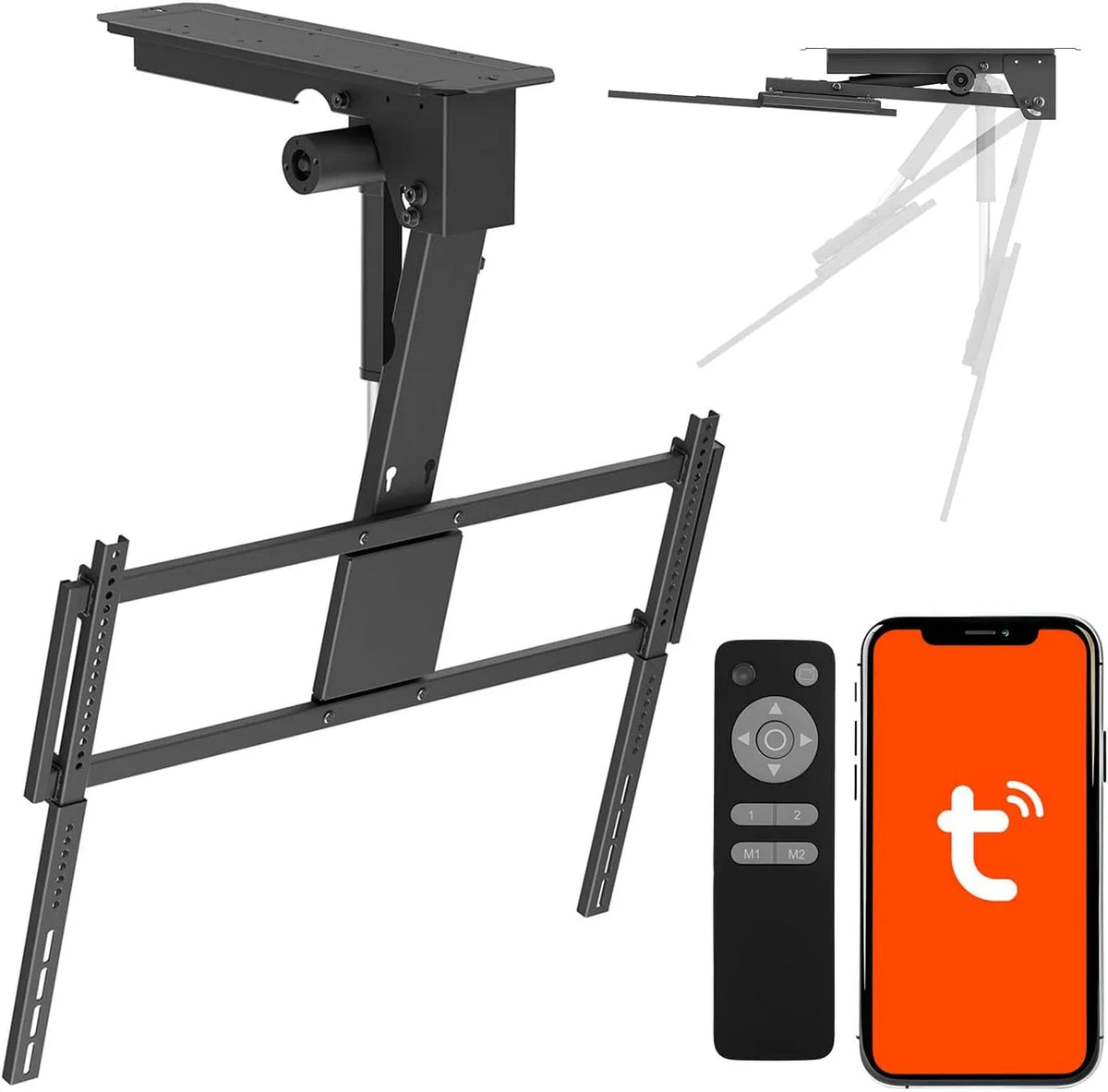 Smart TV, 86 pouces, téléviseur, jusqu'à 55 kg, Support de Plafond électrique pour TV 43-86 Pouce jusqu'à 55 kg Maclean