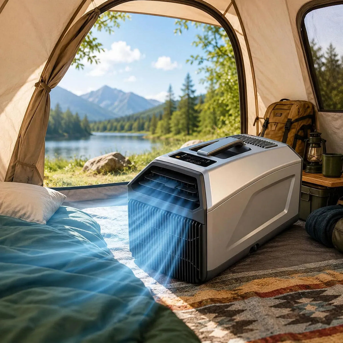 Climatiseur, 1300 W, minuteur, silencieux, camping, 4500/5100 Btu, Camping-Car, Idéal pour Le Camping, Minuterie 24 H