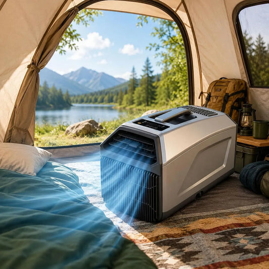 Climatiseur, 1300 W, minuteur, silencieux, camping, 4500/5100 Btu, Camping-Car, Idéal pour Le Camping, Minuterie 24 H