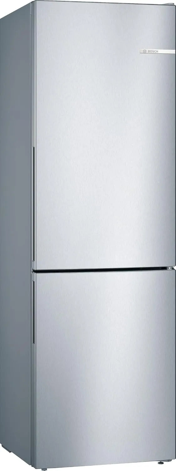 Bosch KGV36VLEAS Réfrigérateur combiné, 214 L, 186 x 60 cm, éclairage LED, acier inoxydable, frigo avec congélateur, VitaFresh, Série 4, pose-libre
